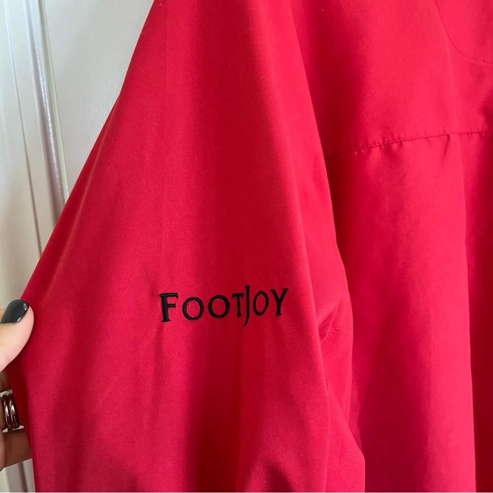 Footjoy FJ Men's Windbreaker Pullover Red Long Sleeve Golf XL active performance - Picture 6 of 7